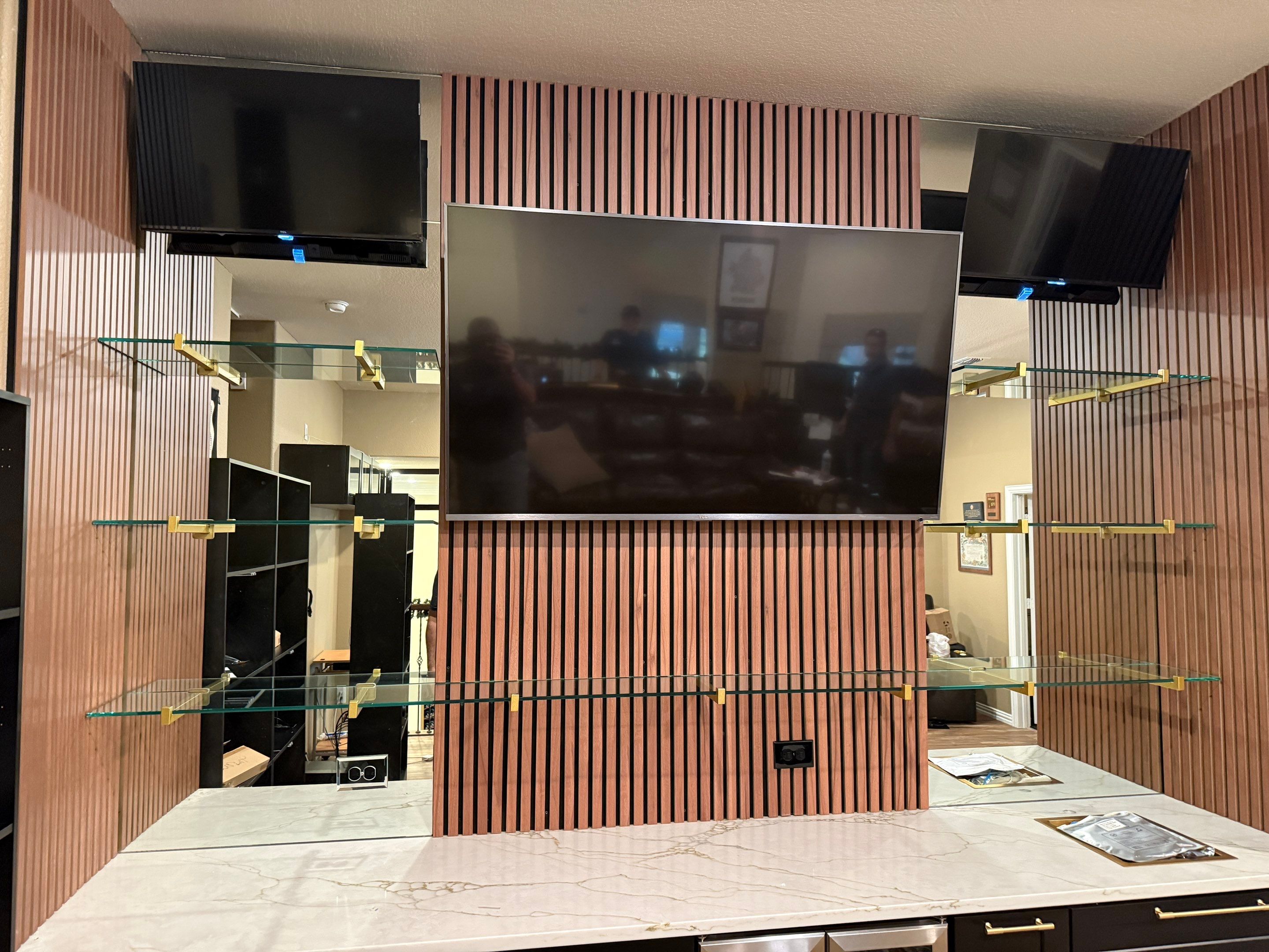 Mirrors and Shelving in Bar Area by Richardson Glass & Mirror