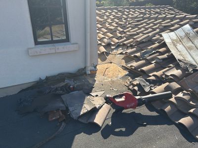 Before: roof condition prior to Alpha Eagle Roofing's work in Pleasanton, CA