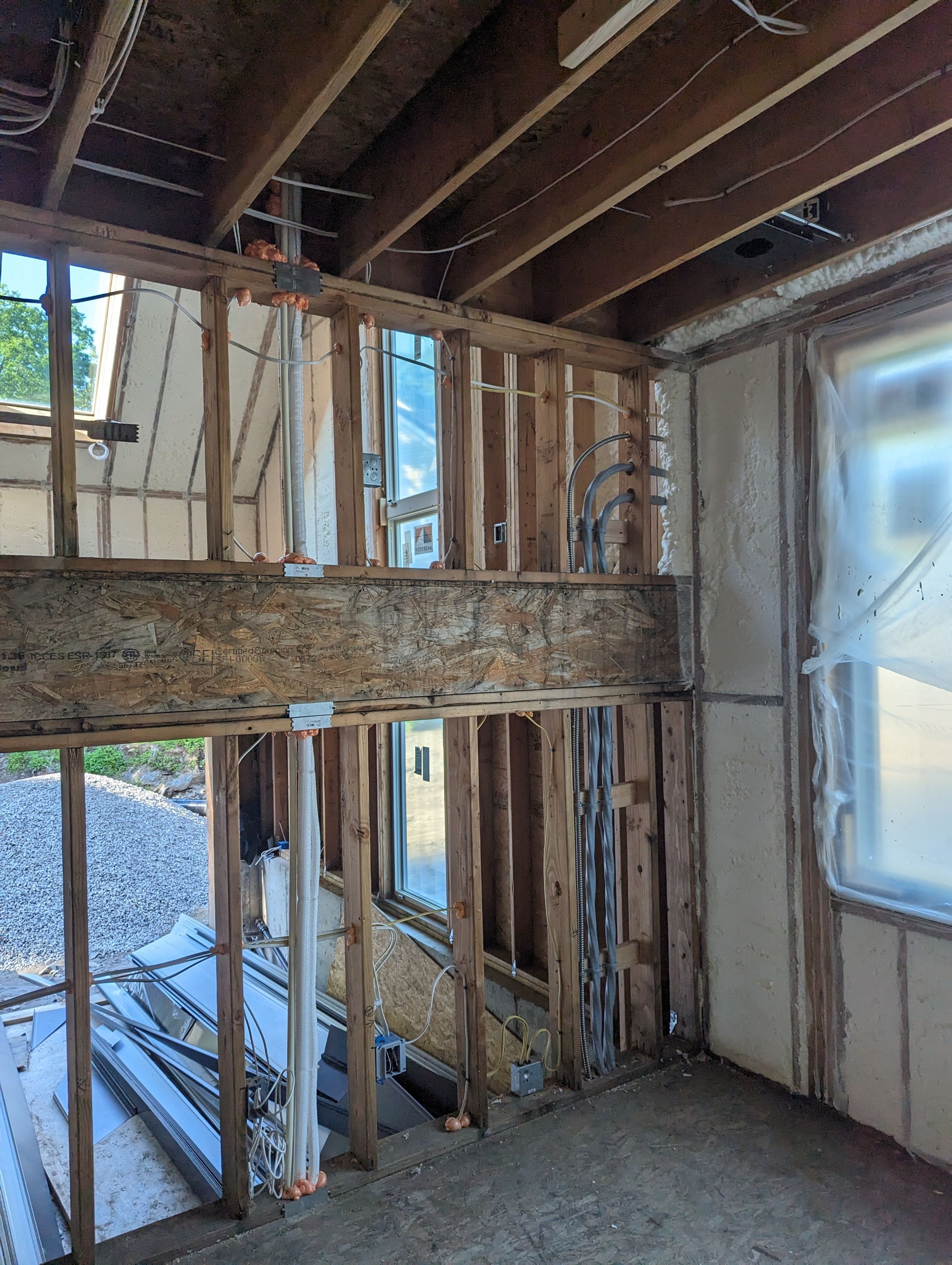 New Home Construction using open cell spray foam by NYS Foam & Energy