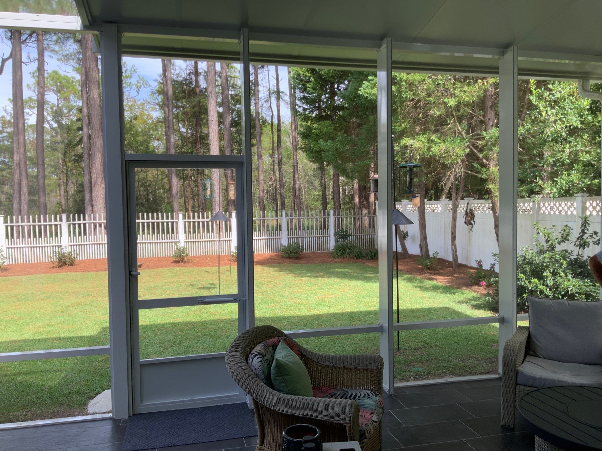 Unique Screen Room with Partial Screen Roof by Titan Sunrooms