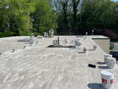 Commercial Roof using GACO Flex Silicone EPDM