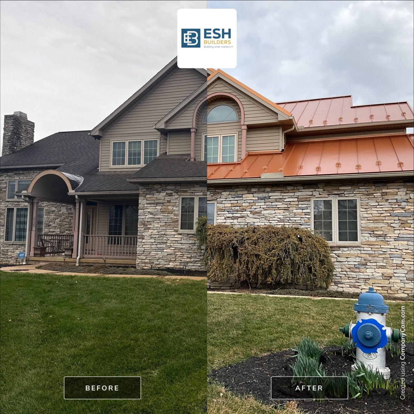 Standing Seam Roof – Copper Finish by Esh Builders