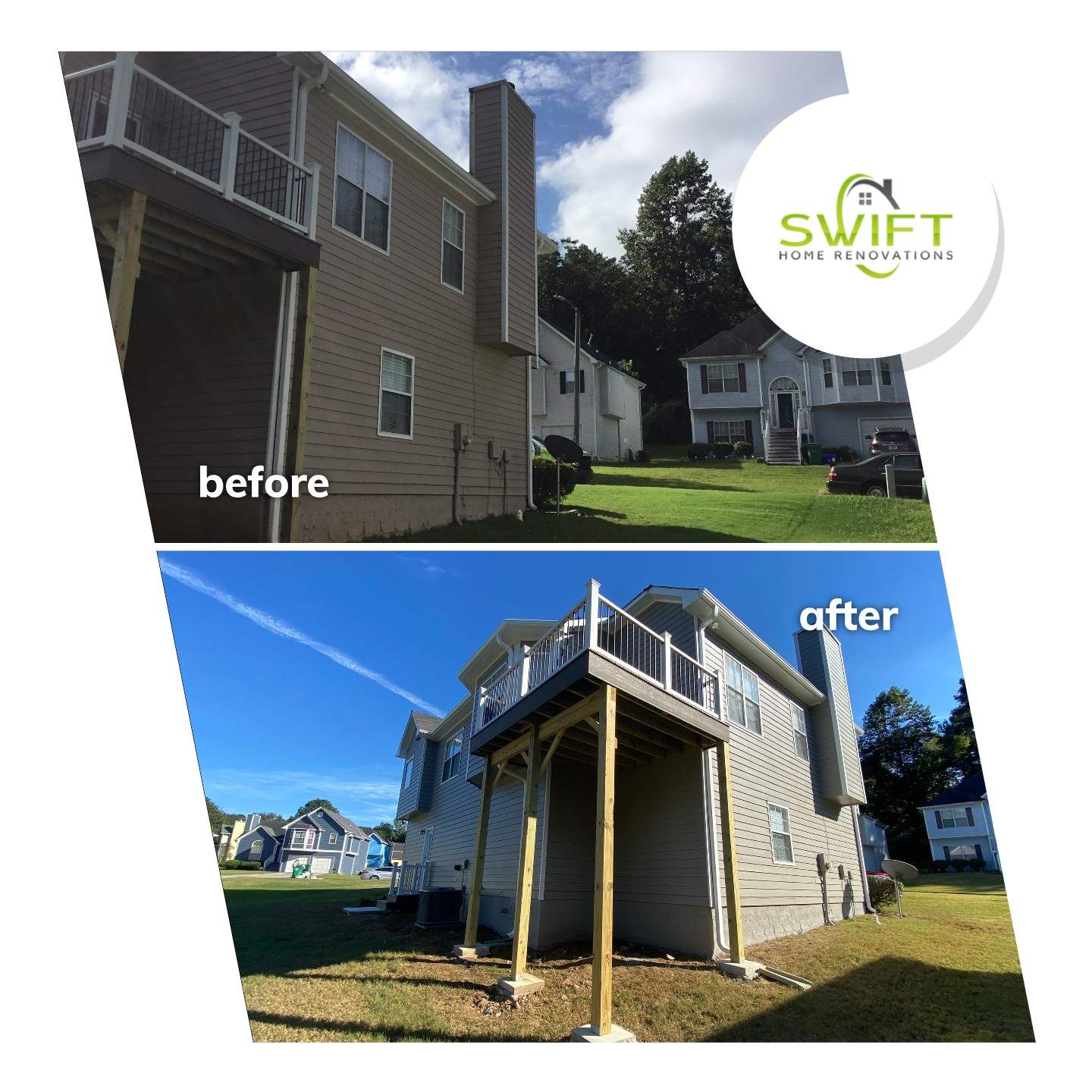 Exterior House Painting and Deck Structural Improvements in Ellenwood by Swift Home Renovations