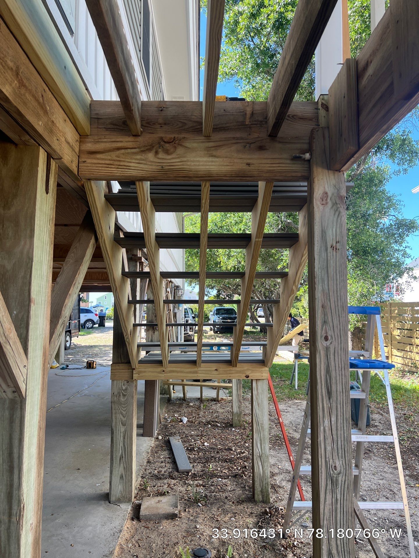 Framing Steps using Trex Enhance Grooved 1" X 12' Rocky Harbor by RGR Construction and Roofing, LLC