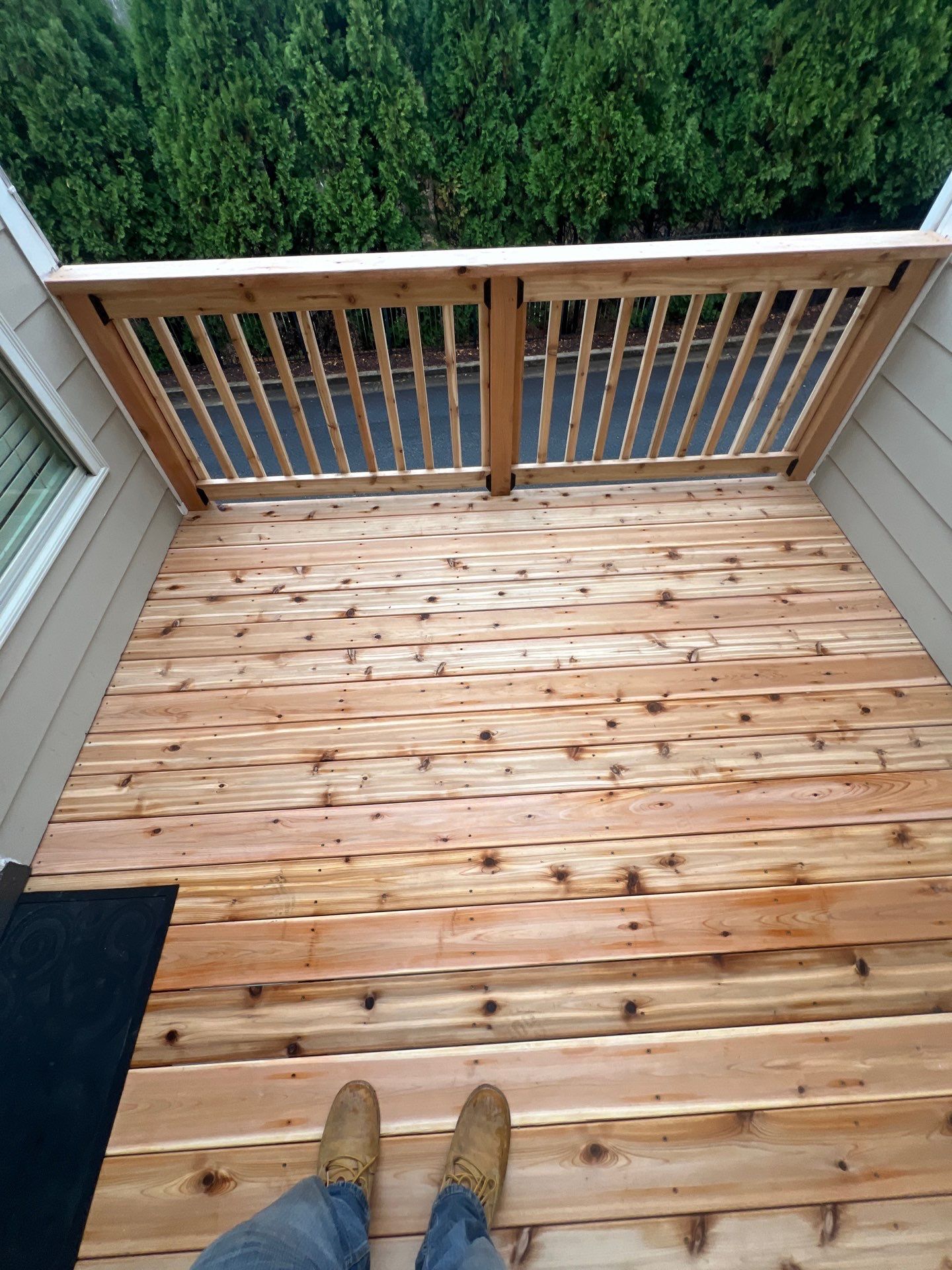 Alpharetta Deck Resurface and Stain using Cedar Decking and Sherwin Williams by Nelson Exteriors
