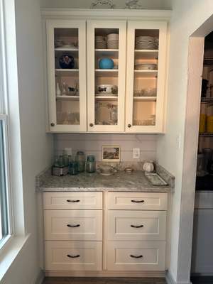 Antique shaker cabinets and granite kitchen and bathroom installation