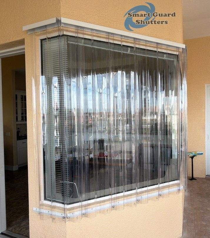 Clear Hurricane Panels w/Tracks by Smart Guard Shutters