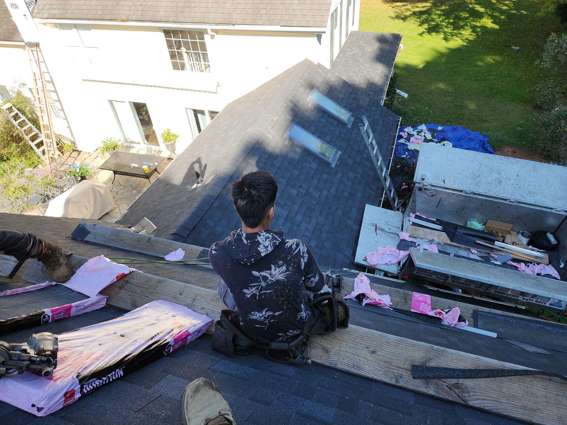 Residential Roofing Installation using Owens Corning TruDefinition Duration AR - Onyx Black by A Plus Exterior