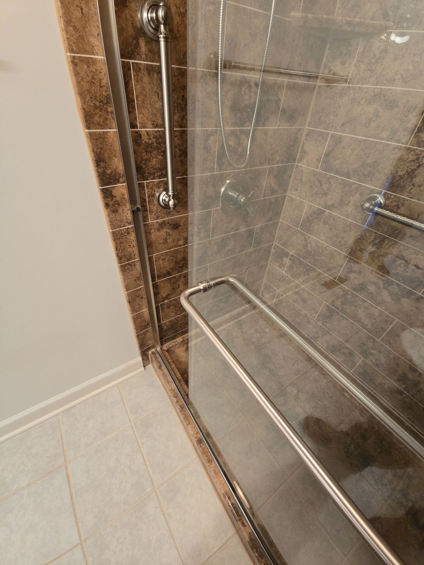 Tub to Shower in Madiera Granite by BathPlanet SW Virginia