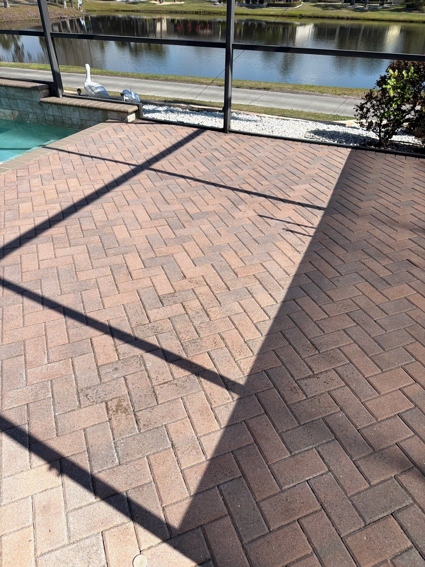 Paver Pool Deck Stripping and Sealing Project in Sun City Center by Supreme Paver Experts