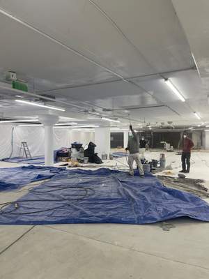 Commercial Ceiling Painting – Downtown Location