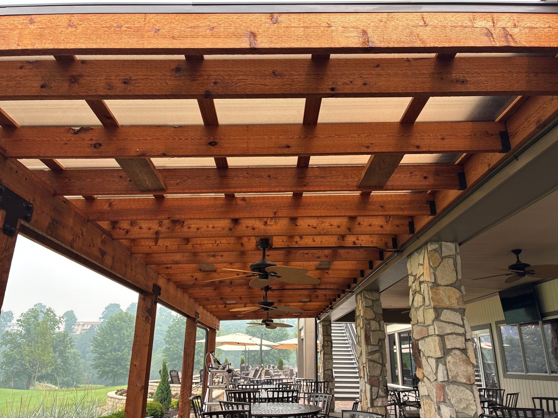 Custom Timber Pergola and Polycarbonate Roof Installation in Canonsburg by Cousins Roofing Siding & Decks