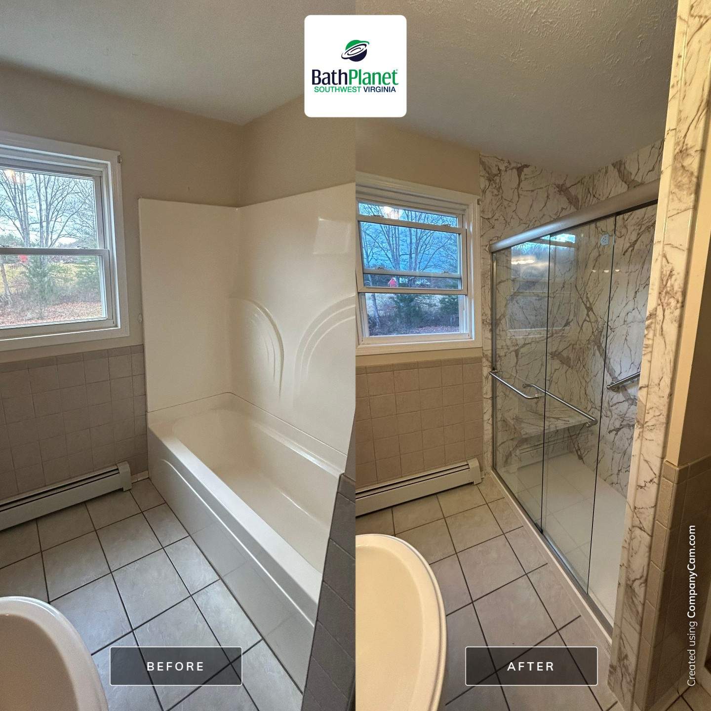 Tub to Shower in Tuscany by BathPlanet SW Virginia