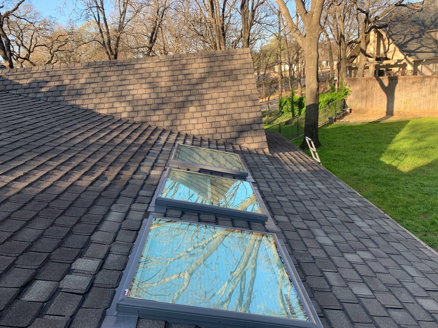 replacement of three skylights in Tulsa by McCann's Roofing and Construction