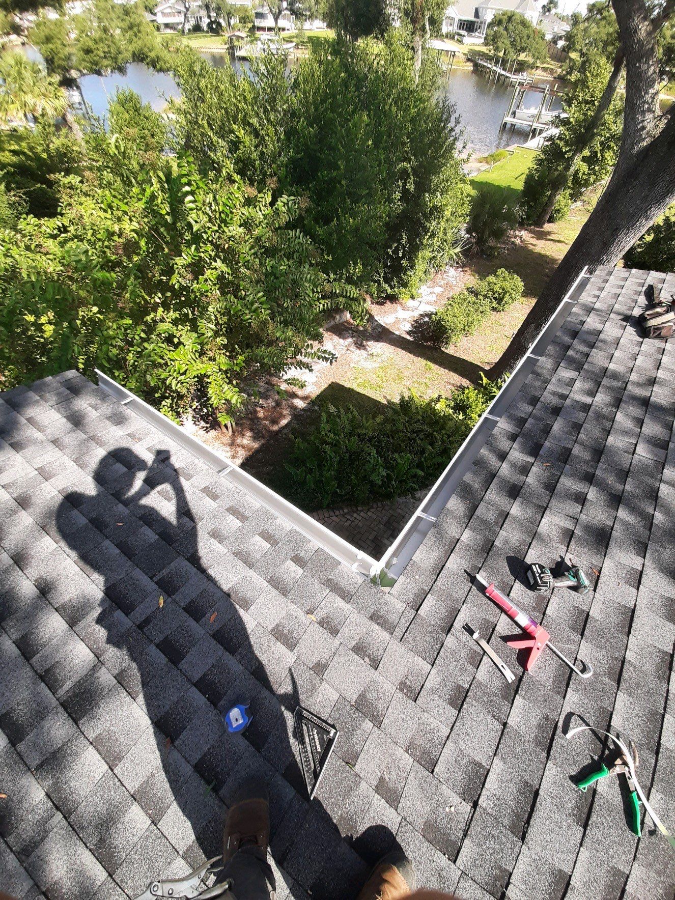 Seamless Gutter Installation using White K-Style Gutters by Gutter Professors