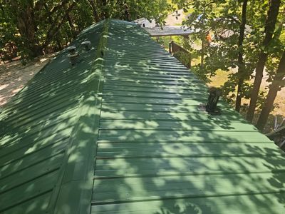 Residential Roofing Install - 26 Gauge G-Rib Metal - Color Evergreen