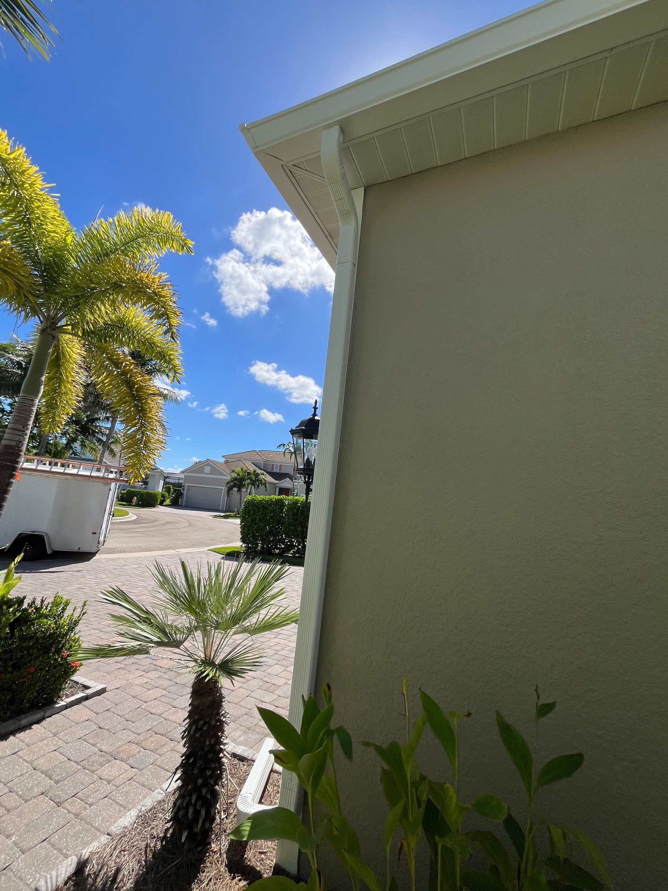Bronze Downspouts & 7-Inch K-style Seamless Gutter Installation in Fort Myers FL by Gutter Professors