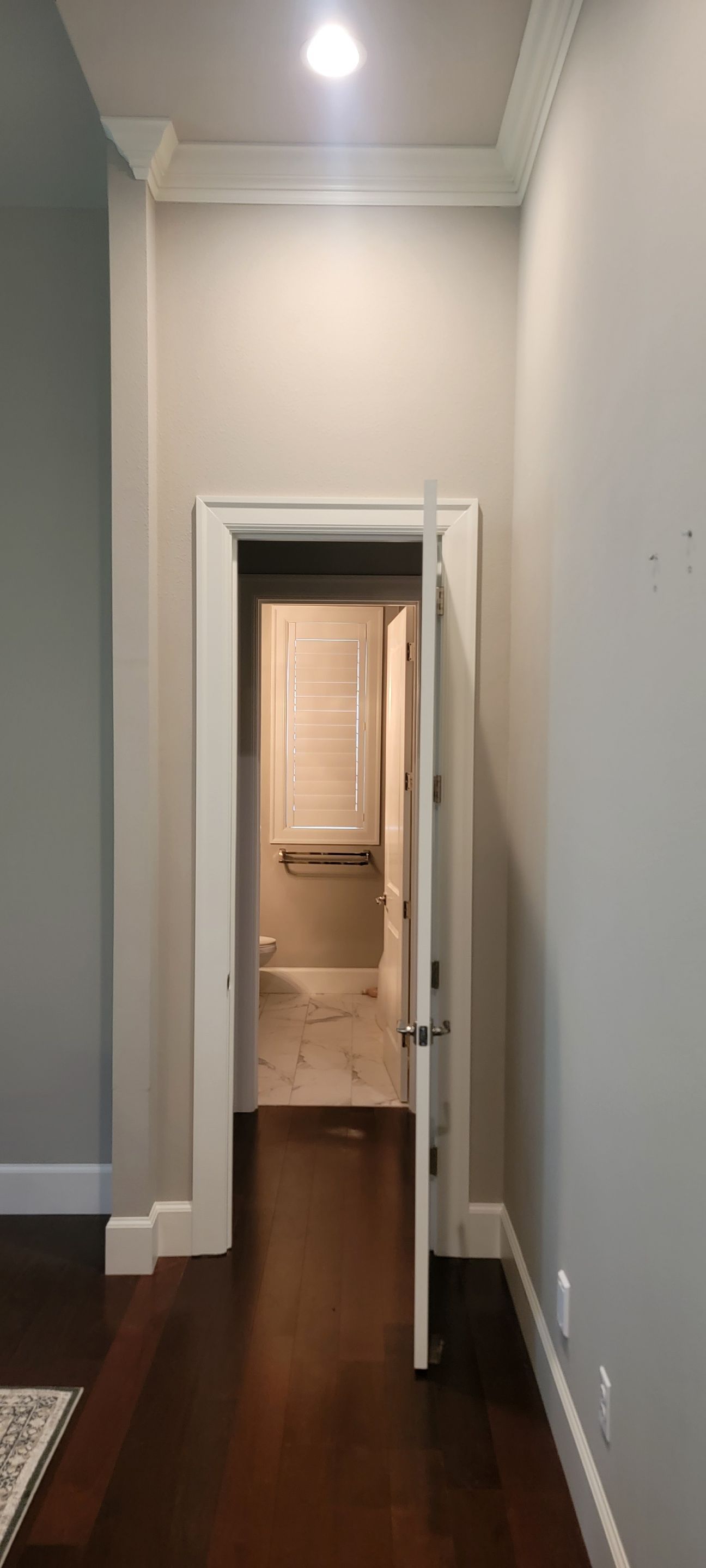 Closet transformation to coffee nook with custom shelves and LED lighting. by Crm Services Llc