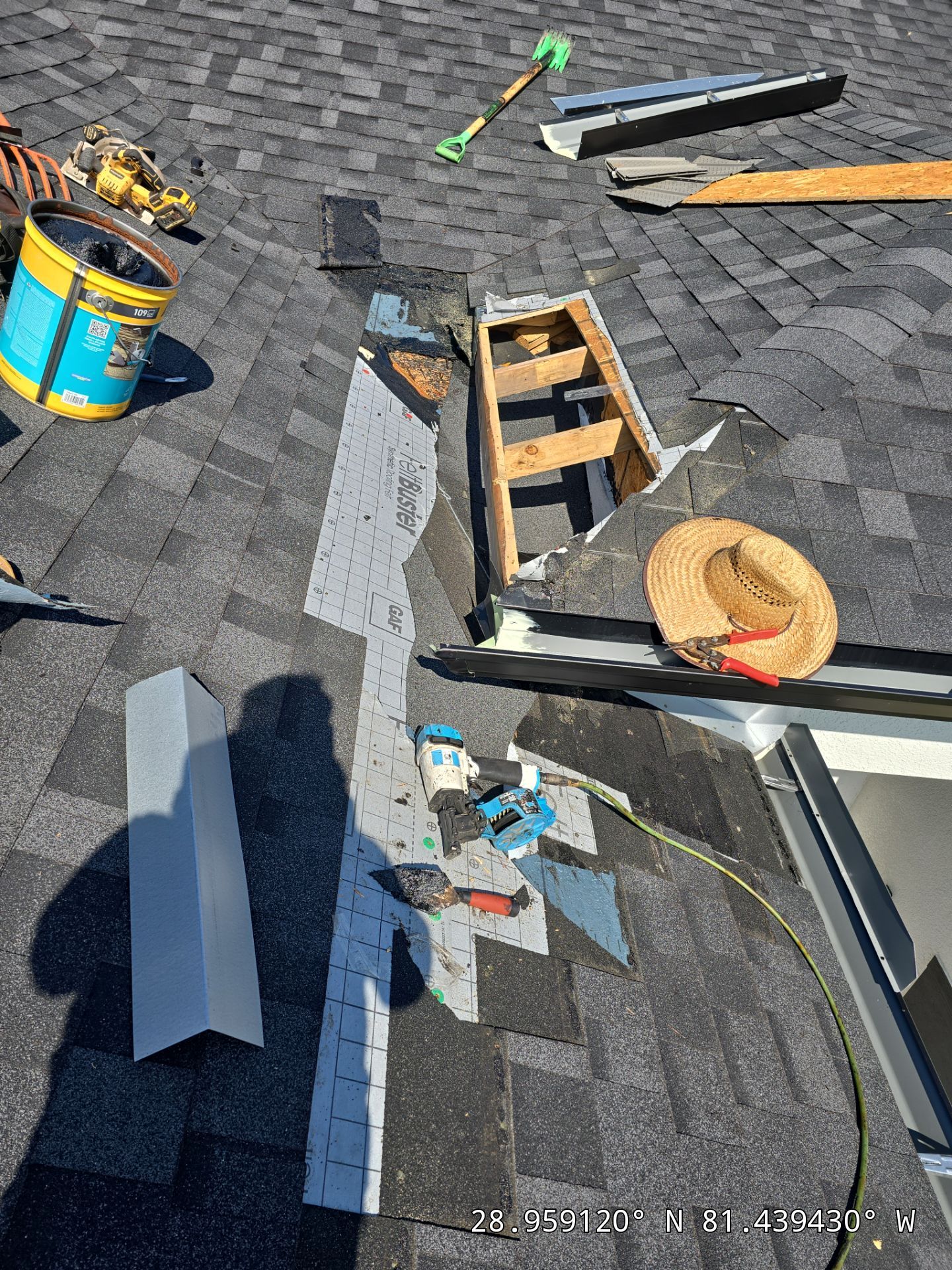 GAF Asphalt Shingle Roof Replacement with Skylight in Eustis by Fortified Roofing Solutions Corp.