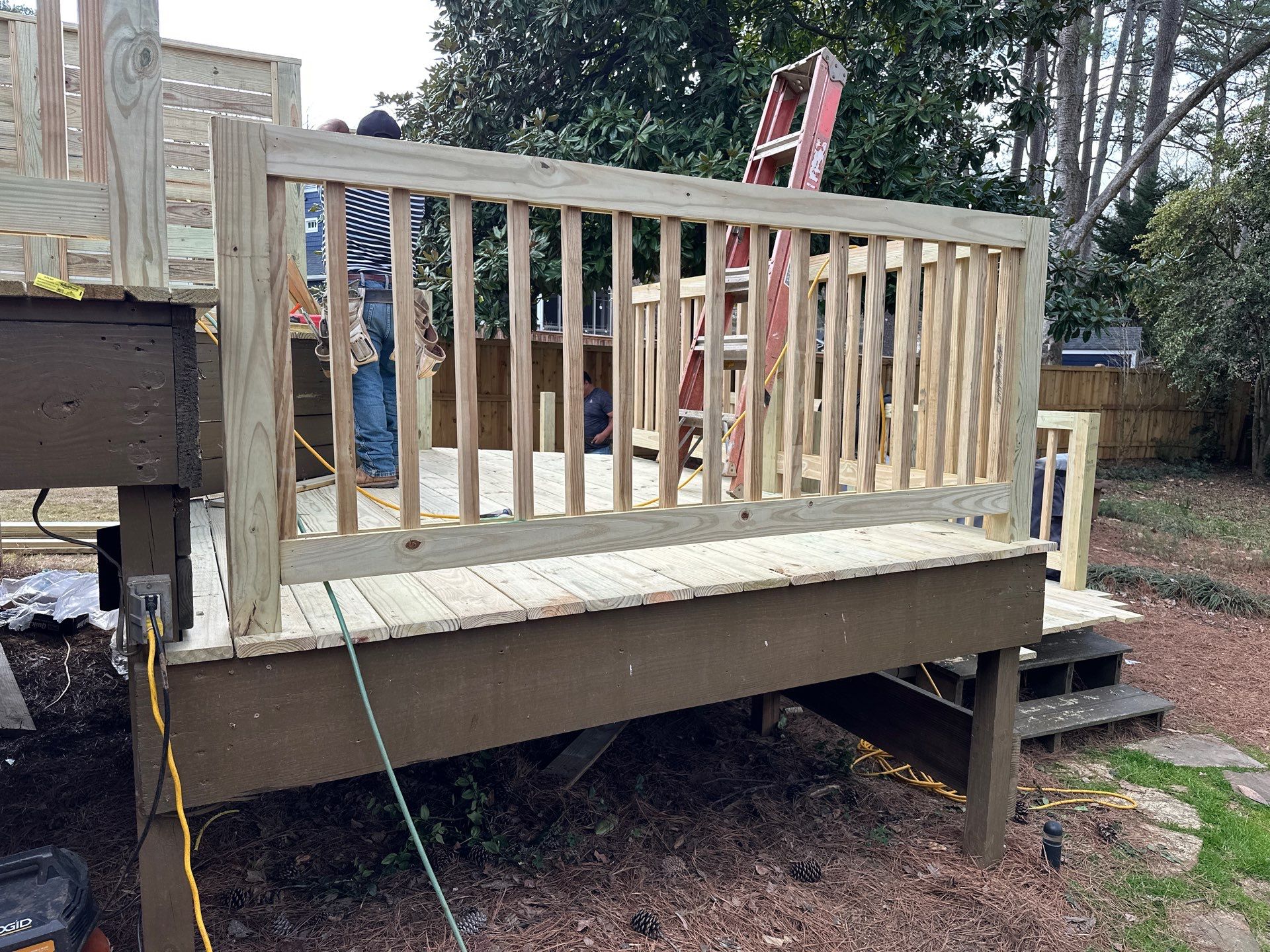 Wood Deck Resurface with Privacy Wall in Buckhead, GA by Nelson Exteriors