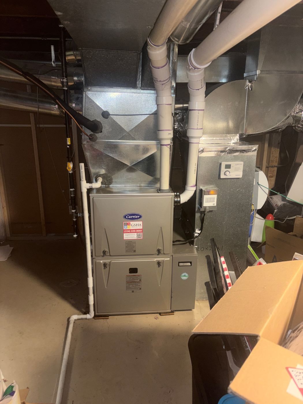 Carrier Performance 97 Furnace & Comfort 14 Air Conditioner Installation – Woodstock, IL | GSHA Services, LTD by GSHA Services LTD