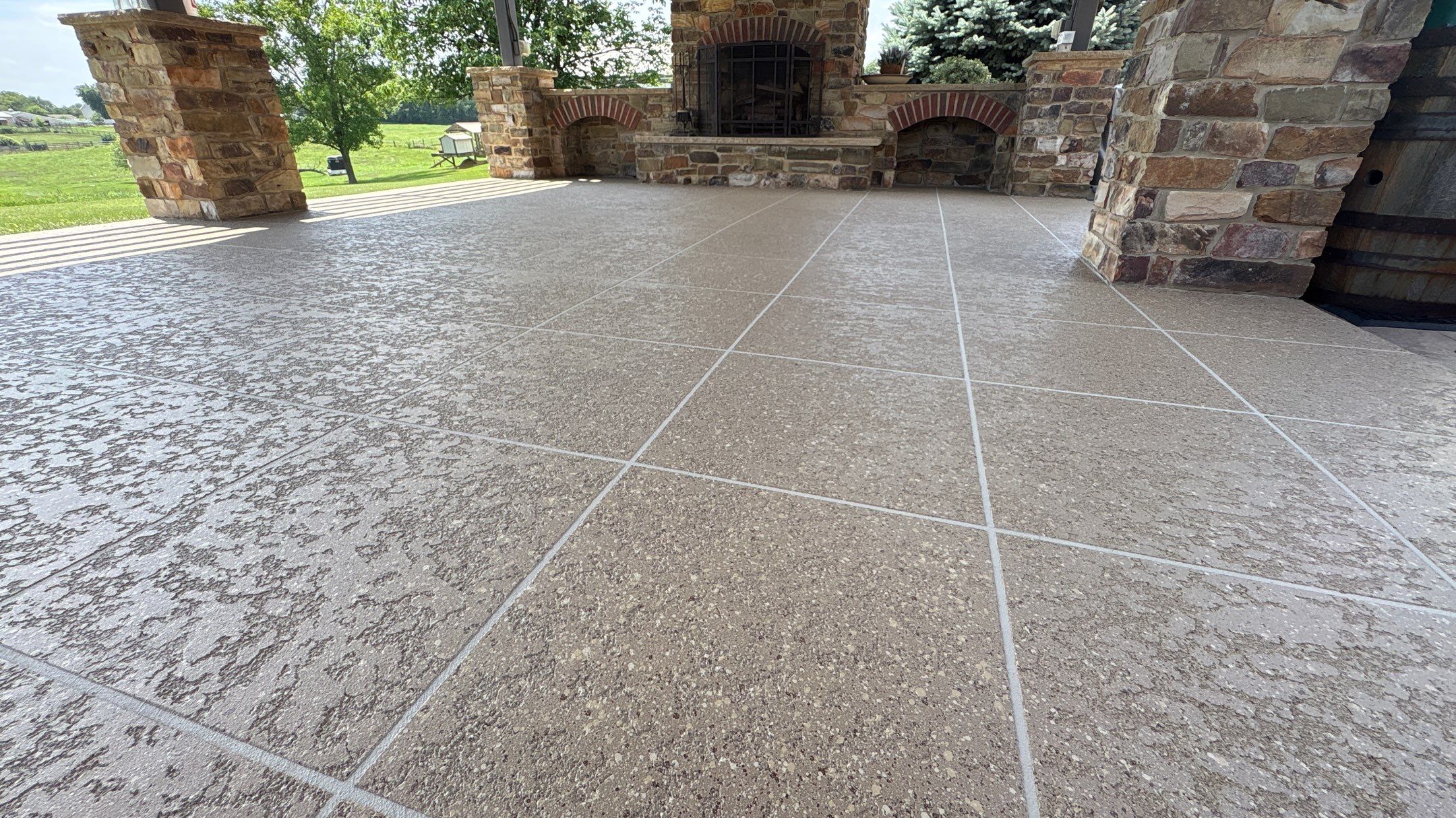 Custom Back Patio Resurface - Kearney, MO by Big Red Decorative Concrete, LLC