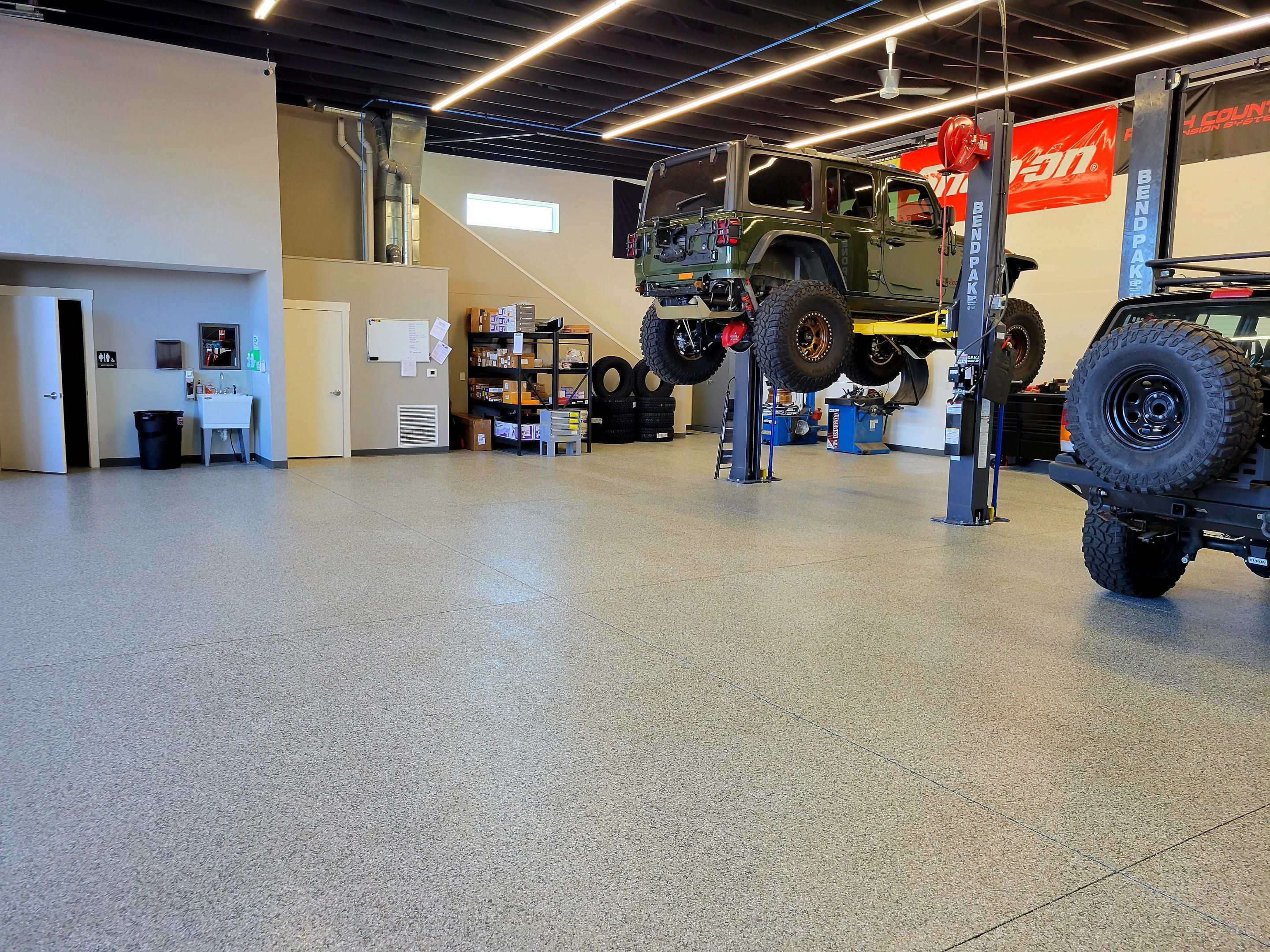 Commercial Floor Transformation using Slate Stone by Croc Coatings, LLC
