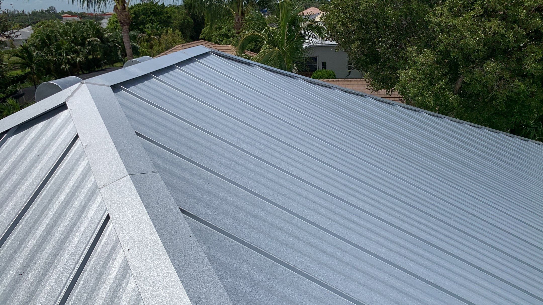 Residential Roofing Installation using 1" Nail strip metal roof by BLUES BROTHERS ROOFING