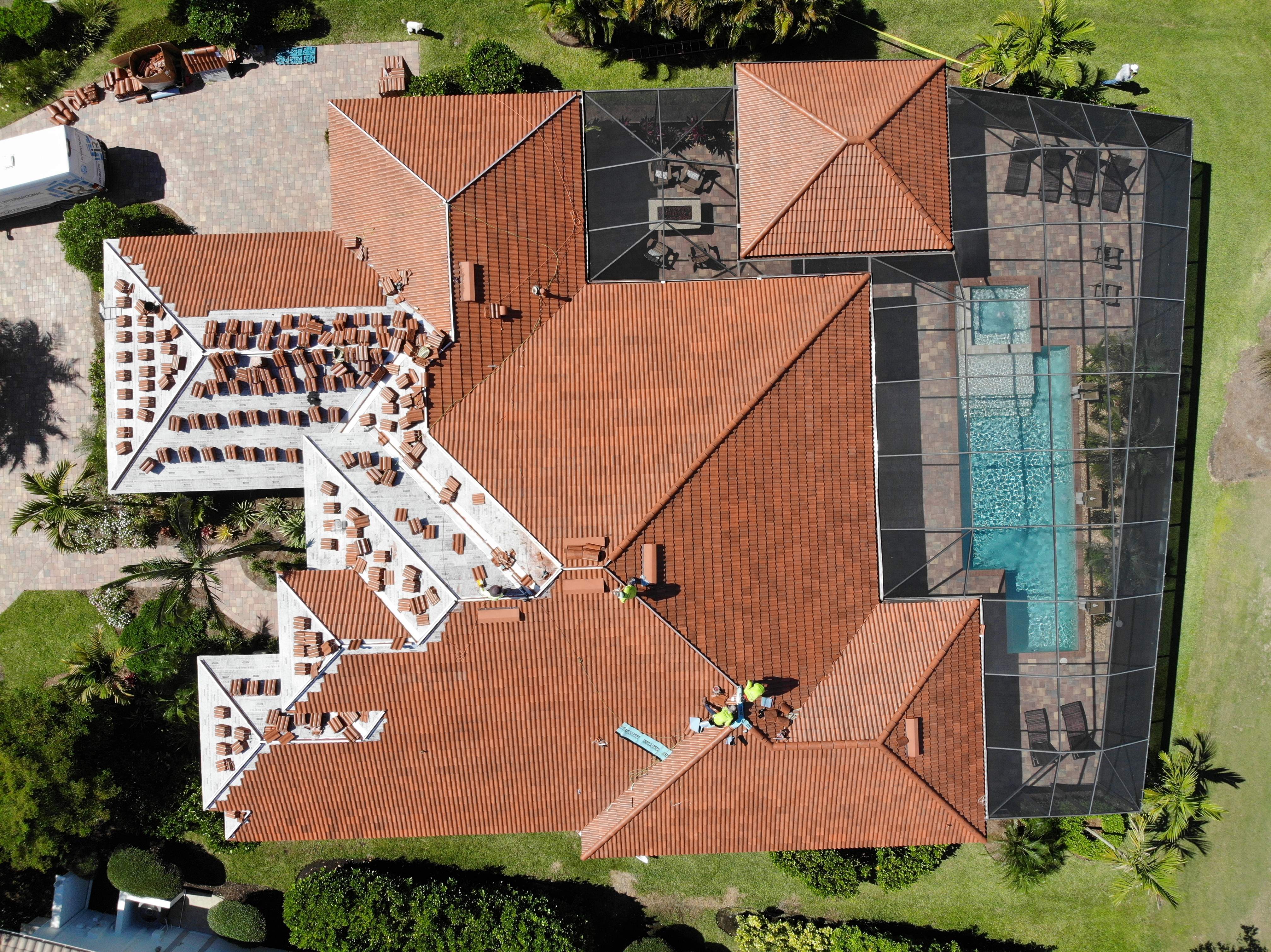 Residential Roofing Installation using Composite Spanish Tile by International Roofing