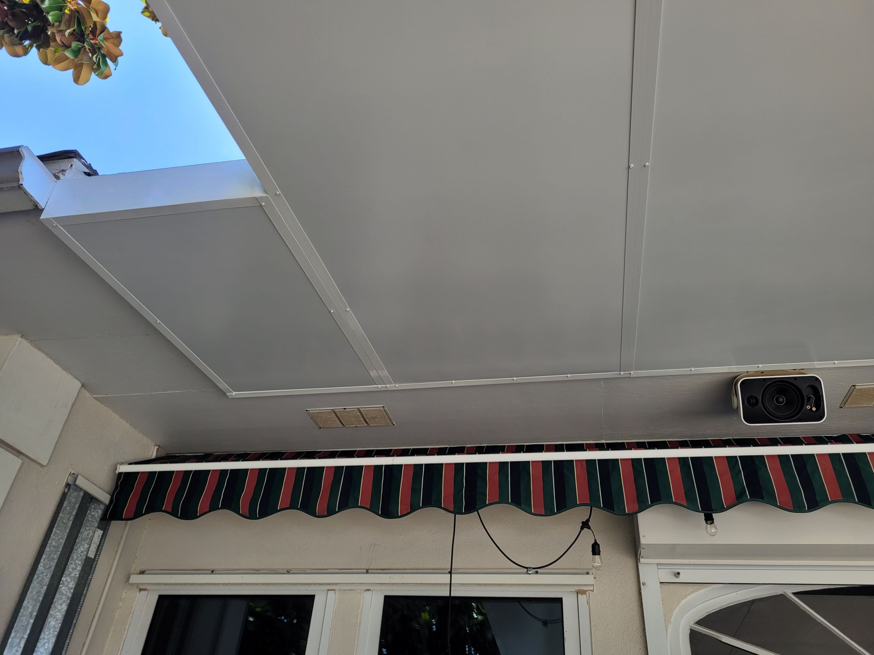 Poolside Colorbeam Patio Cover in Gulf Breeze by Titan Sunrooms