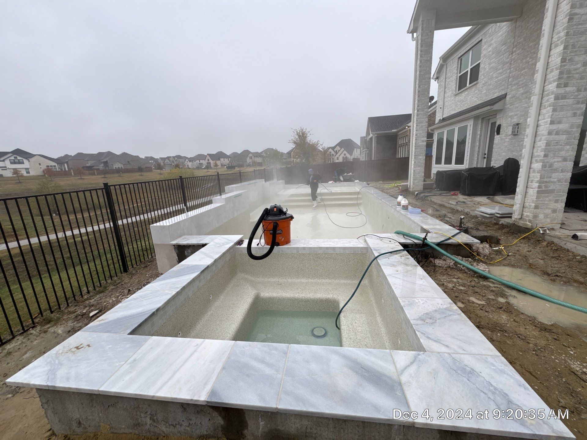 Large Pool and Spa with Rain Descent by Pinnacle Pools and Spas - DFW