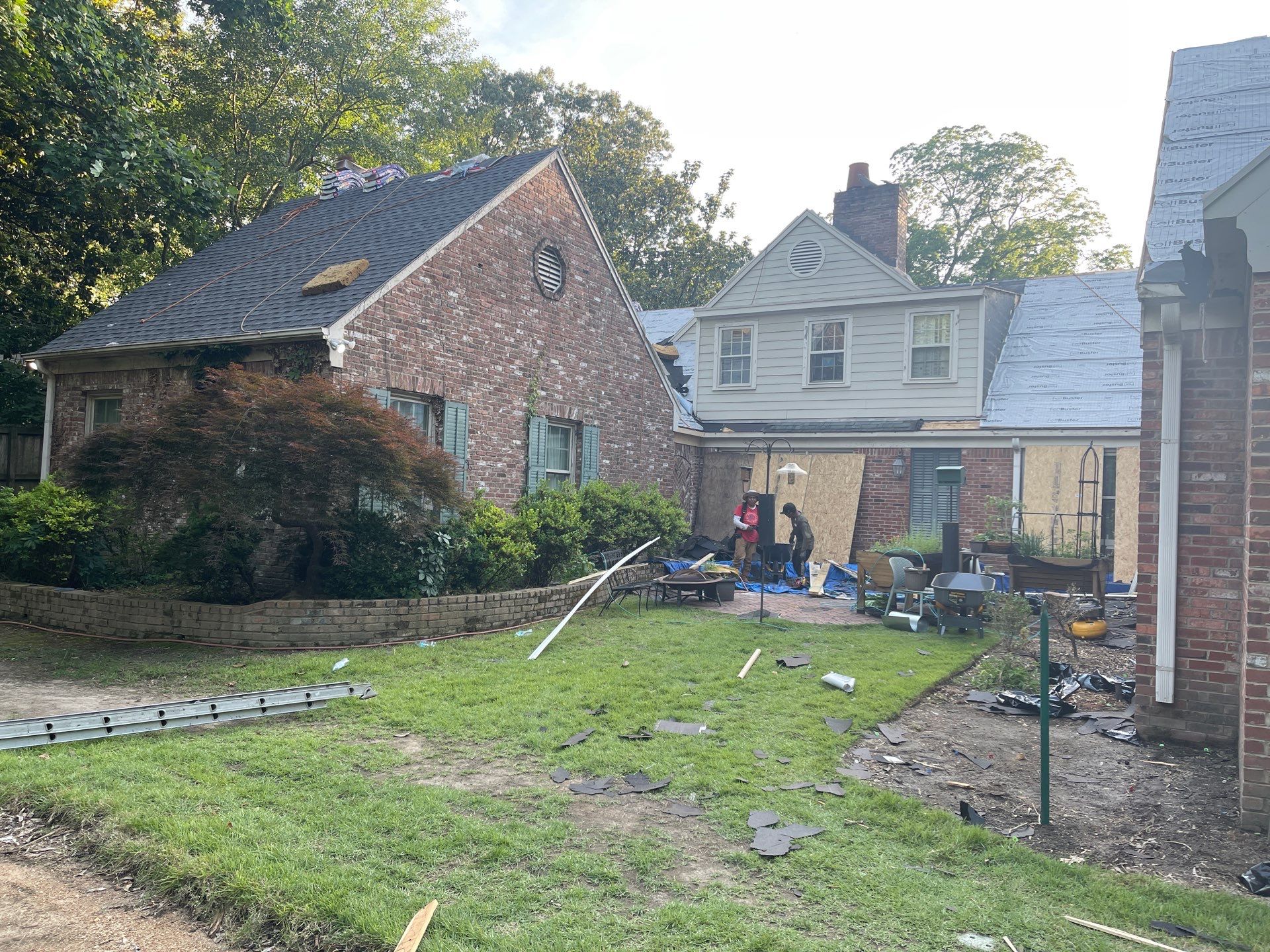 Full Roof Replacement with gutter upgrade after tree impact damage in East Memphis by Revival Roofing Services