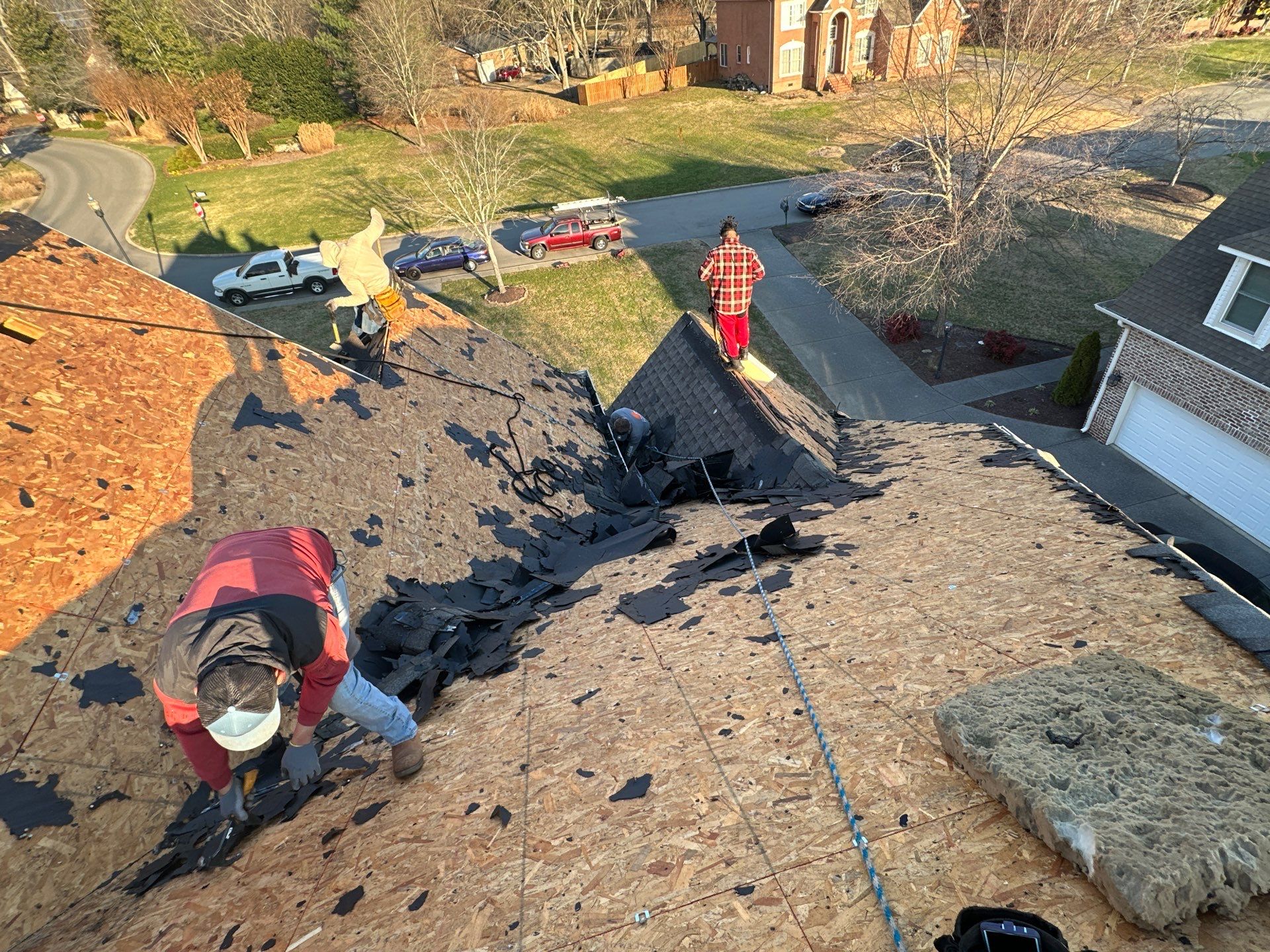 Residential Roofing Installation using GAF Timberline HDZ Weathered Wood Shingles by Undersun Roofing 