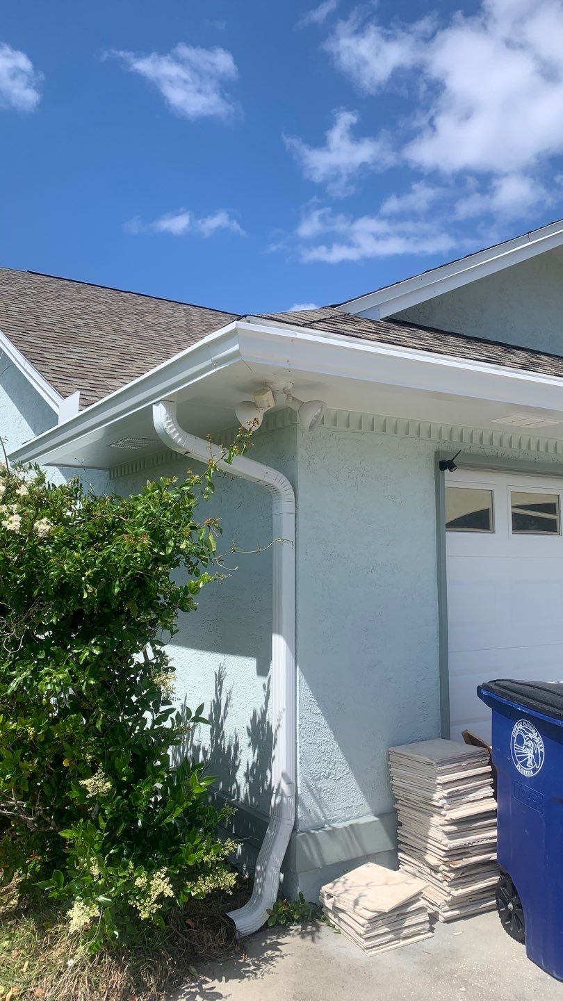 Seamless Gutter Installation using White K-Style Seamless Gutters by Gutter Professors
