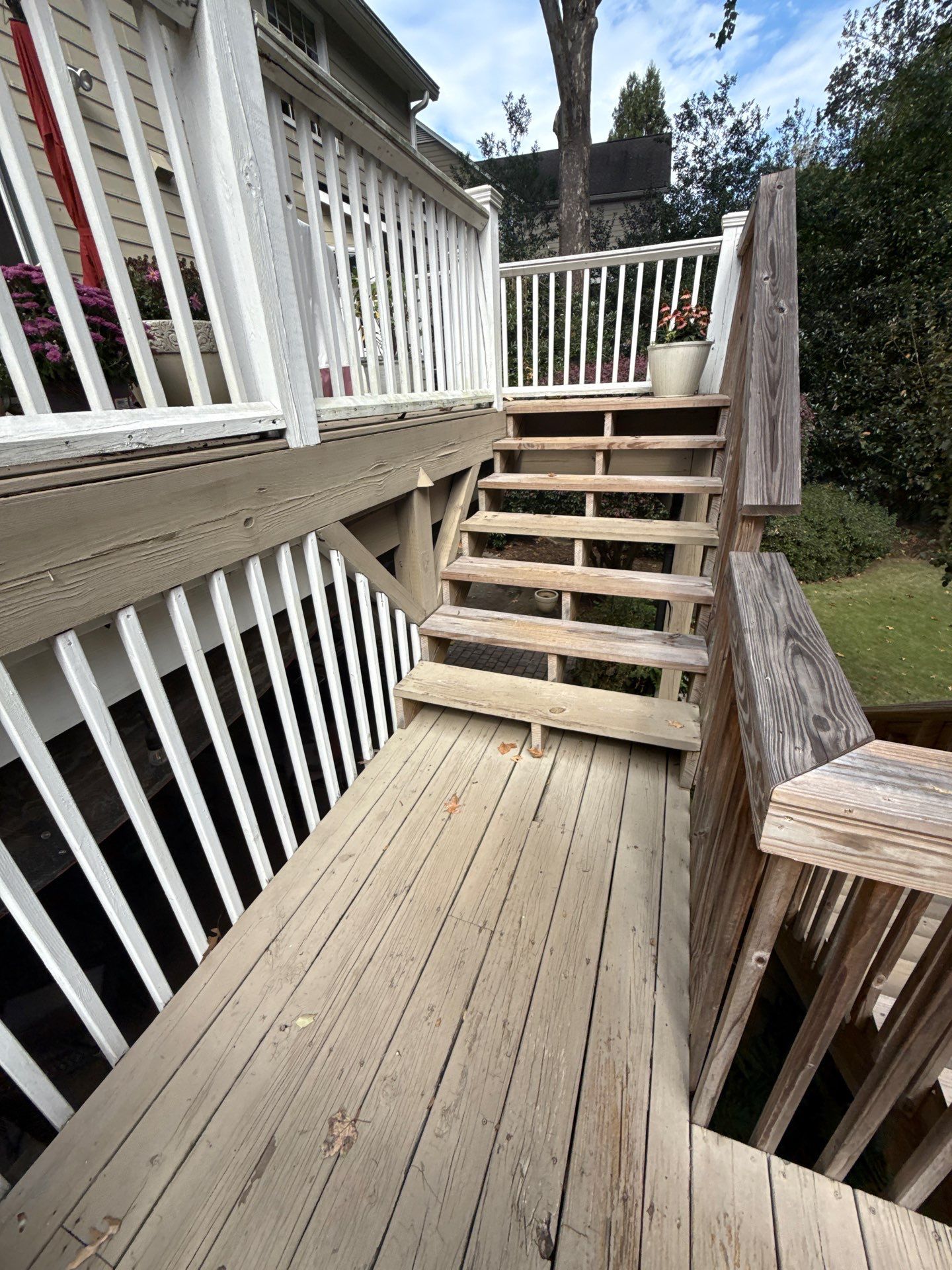 Deck Resurface and Screened-In Porch Build with Timbertech LED Lantern Post Cap Lights by Nelson Exteriors