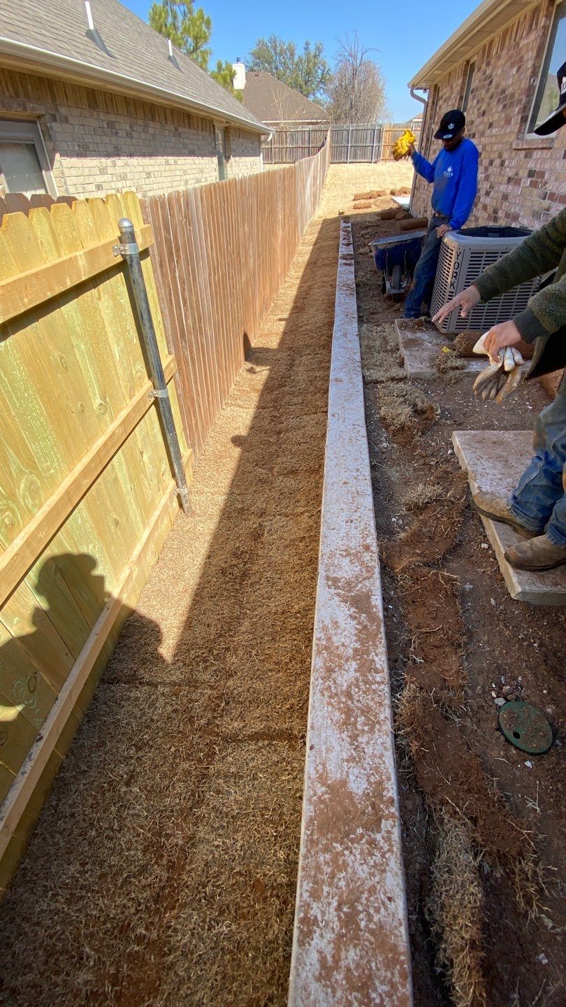 Concrete Slab , Retaining Wall , Fence, and landscape. by Clays Services Inc