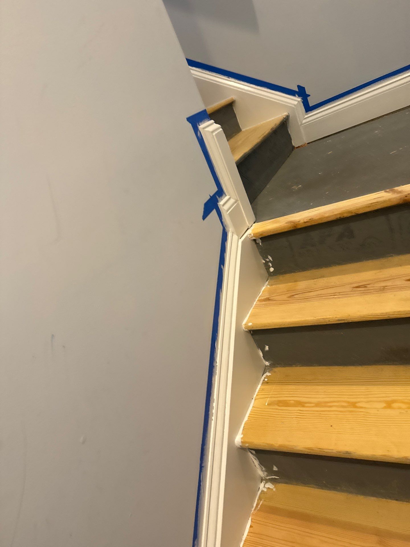 Stairway Installation using t vinyl stair tread and reversibleriser by La Bendicion Contruction Llc