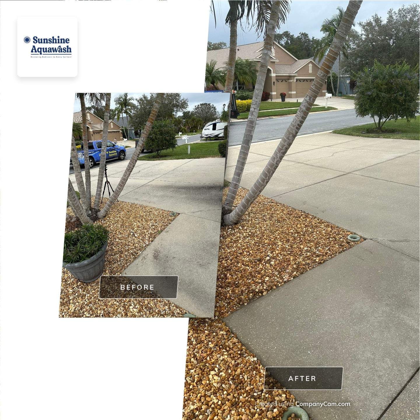 Concrete Driveway, Entryway & Street Curbing Cleaning in Fairways at Imperial Lakes, Palmetto, FL | Sunshine AquaWash by Sunshine AquaWash
