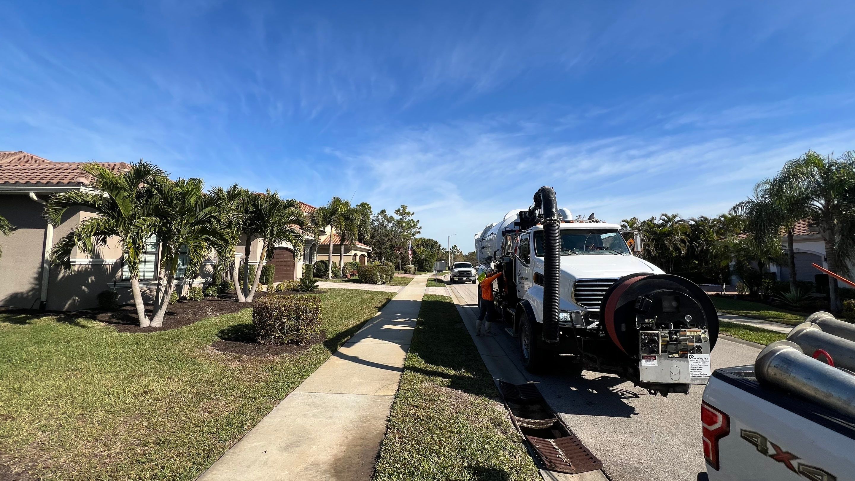 Naples Association Catch Basin Cleaning using Vactor Truck by Don Mar, Inc. Storm Water Solutions