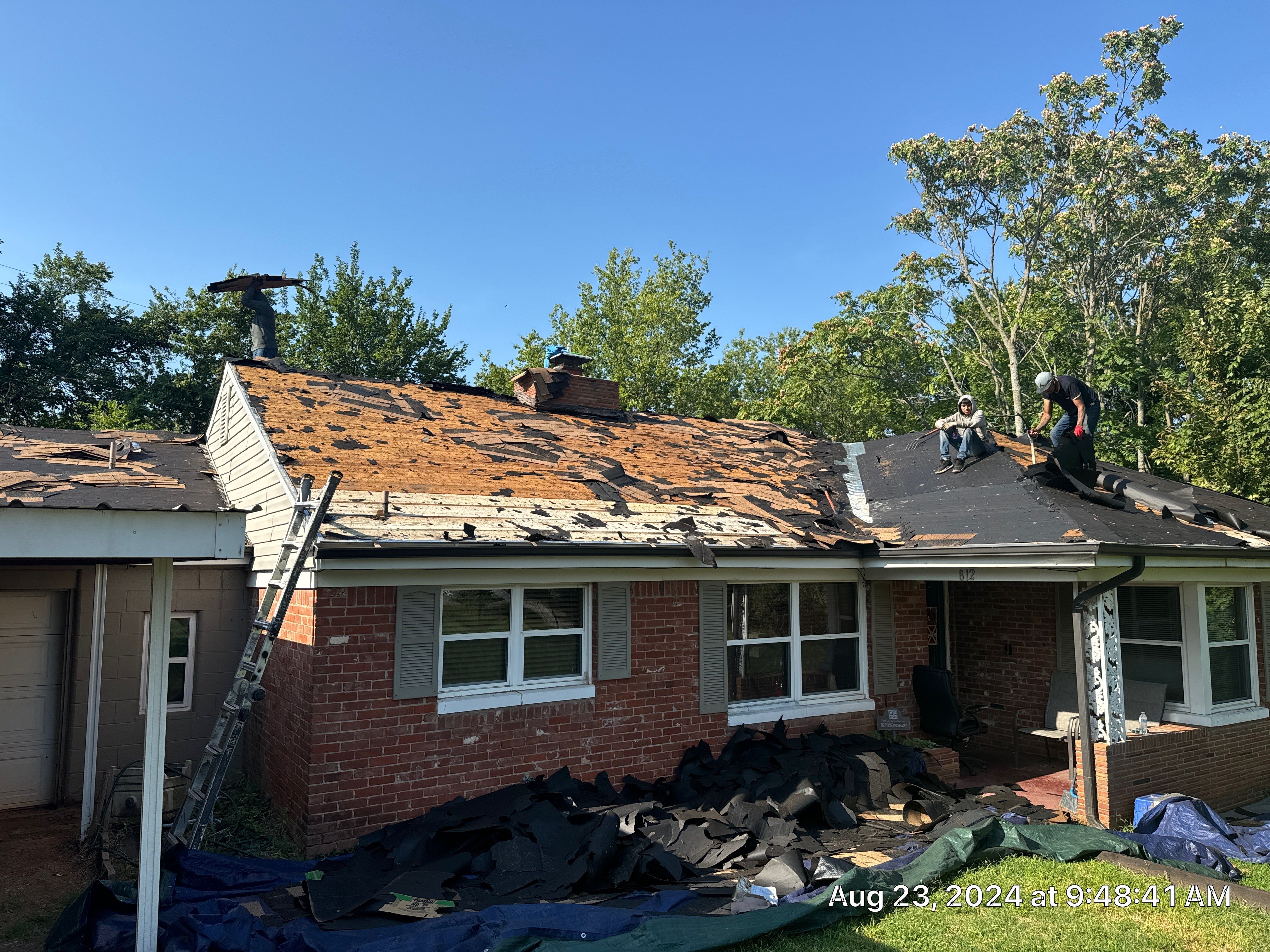 Reroof using IKO Granite Black by Castillo Roofing
