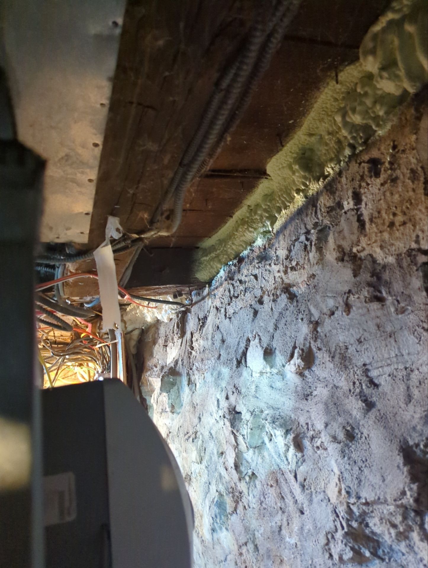 Rim Joist using Closed Cell Spray Foam by NYS Foam & Energy