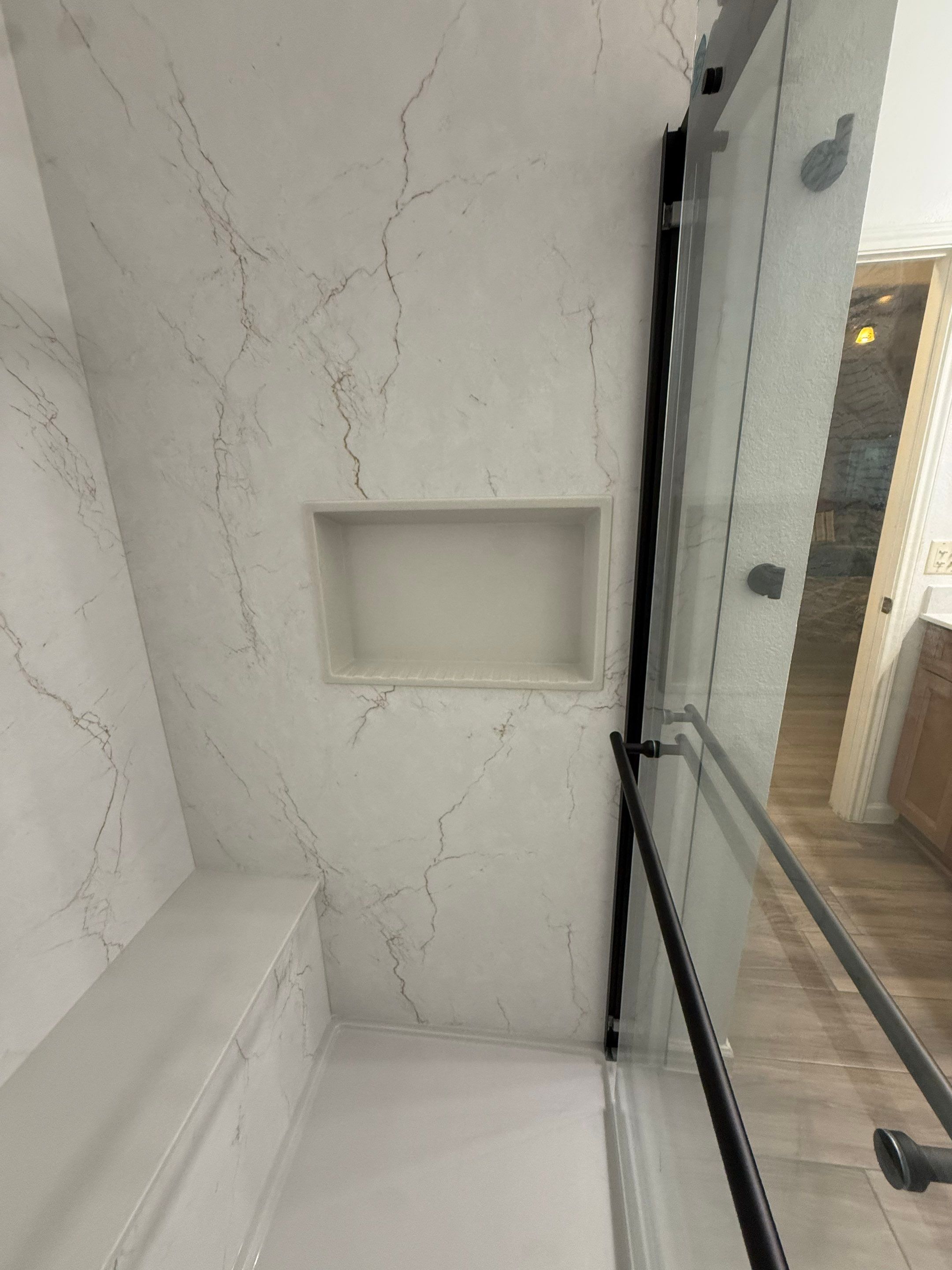 China Grove Tub-to-Shower Conversion | Modern Walk-In Shower Remodel by Legacy Bath and Kitchen 