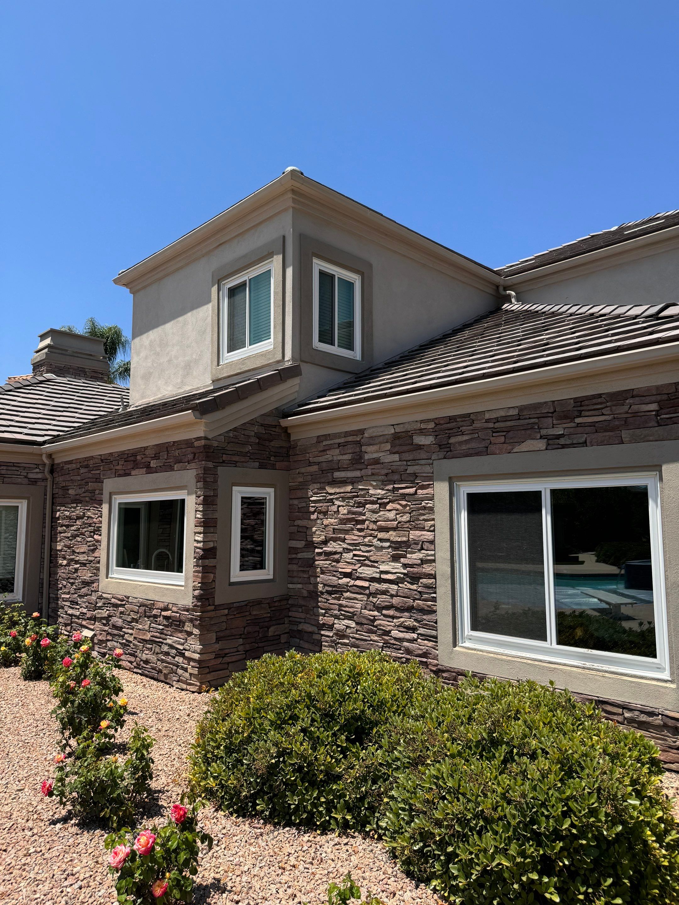 Full Roof Replacement Featuring Staggered Eagle Concrete Tiles in Poway by Reliable Roofing San Diego Inc.