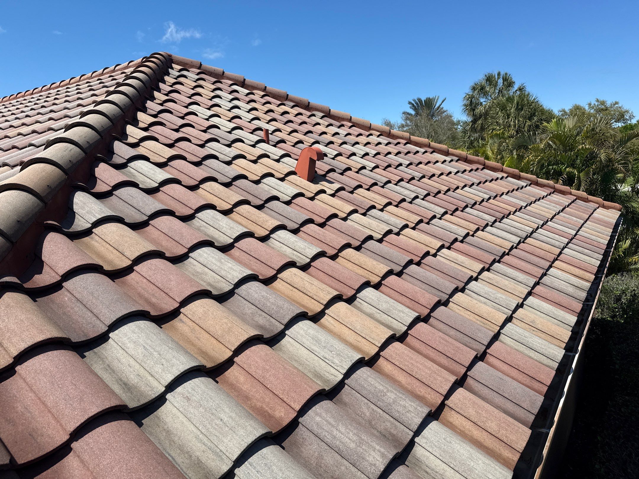 This project focused on a full gutter clean-out to restore proper water flow and prevent overflow issues.  Our scope of work included: 	•	Removing heavy leaf and pollen buildup from the gutter system 	•	Clearing out clogged sections along the rear gutters near the pool cage, where debris tends to accumulate more heavily 	•	Inspecting and cleaning the front gutter guards, which had several blocked areas restricting water flow 	•	Ensuring all downspouts and channels were flowing properly after service  Even with gutter guards installed, debris like pollen, shingle grit, and fine organic matter can still build up over time—especially in Florida’s environment. Regular maintenance helps prevent water damage, overflow, and staining on exterior surfaces.  Another thorough job completed by Sunshine AquaWash® – keeping homes protected from top to bottom. by Sunshine AquaWash