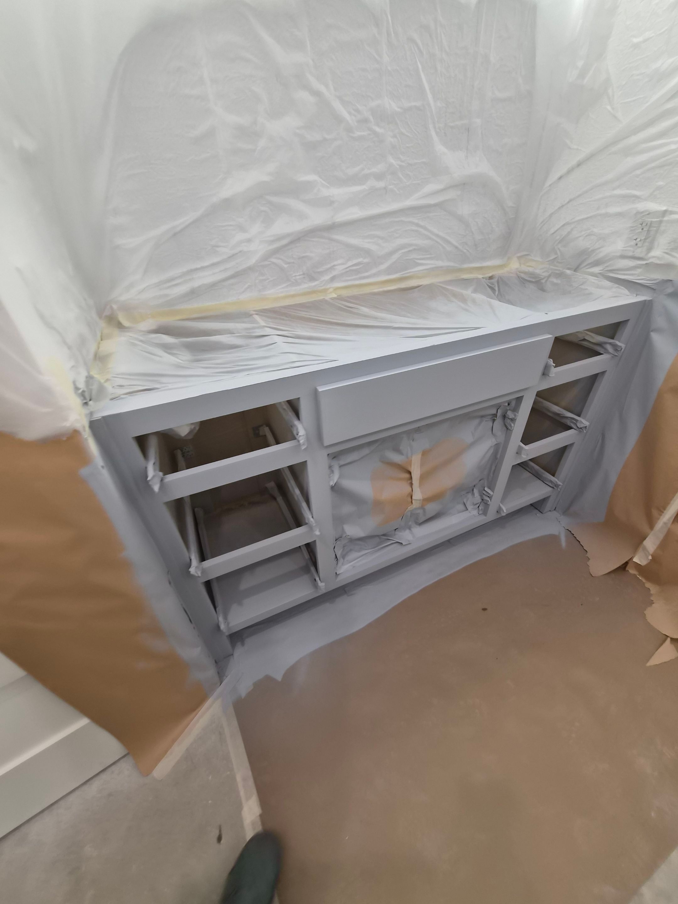 Sage Green Cabinet Transformation in Brownsboro, TX! by Quality Coats Painting