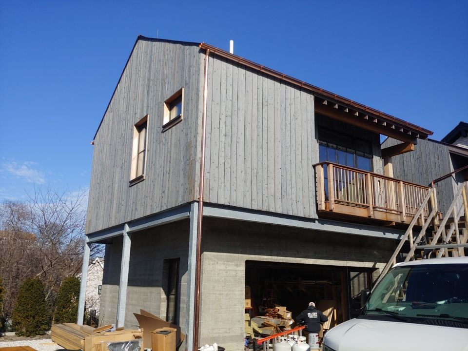 Gutter Installation using 6" Half Round Copper Gutter in Provincetown, MA by Gutter Pro Enterprises