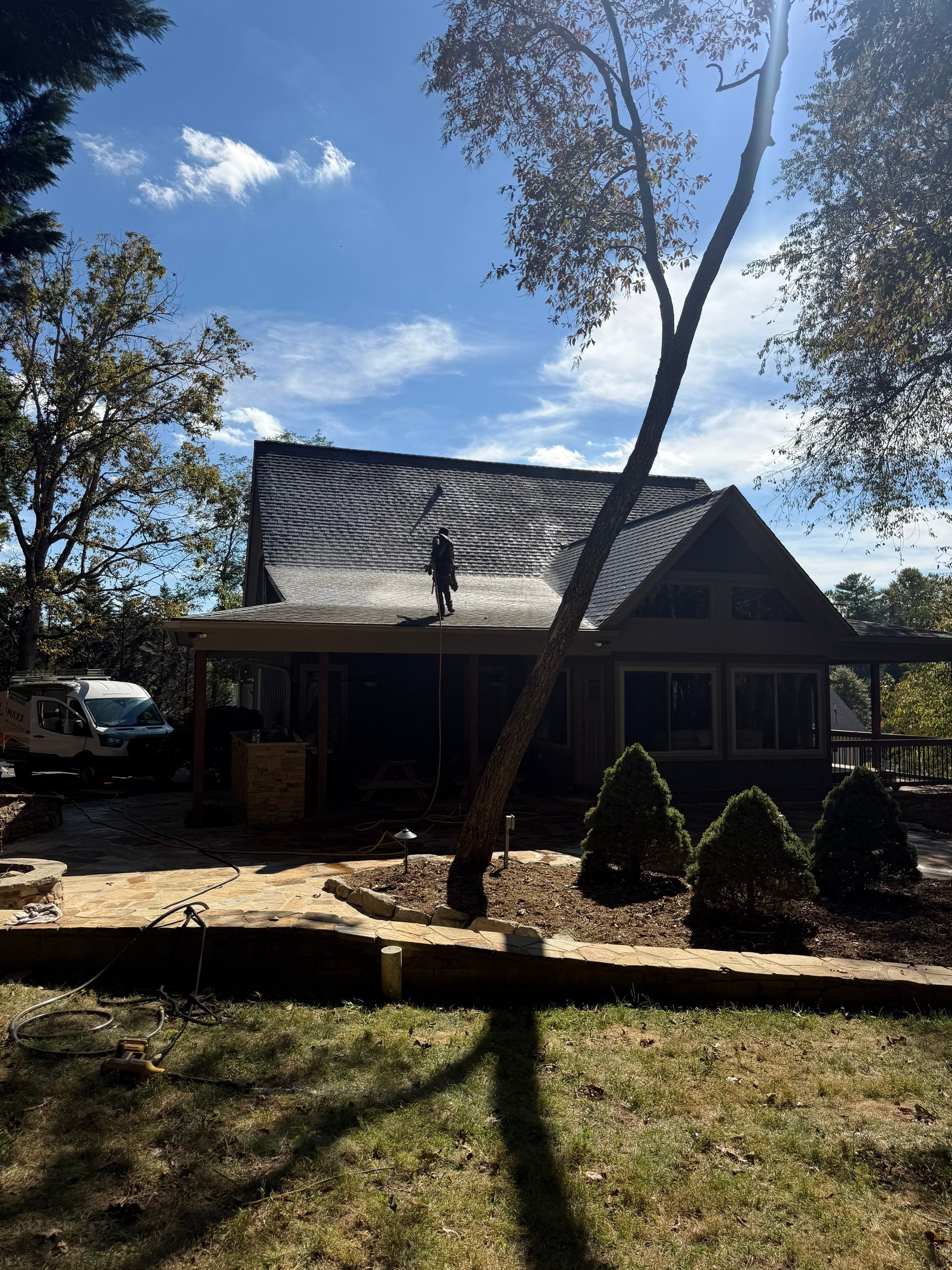 Mills River Residential Exterior Rejuvenation and Roof Cleaning Project by Bright Home Connections