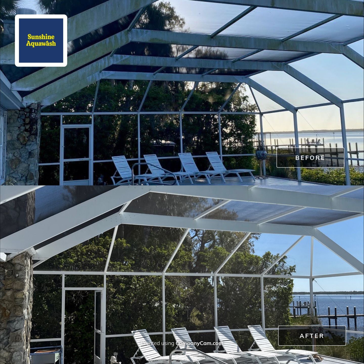 🏡 From Green to Clean! 🌊 Epic House & Pool Cage Cleaning on the Manatee River | Ellenton, FL 💦 by Sunshine AquaWash