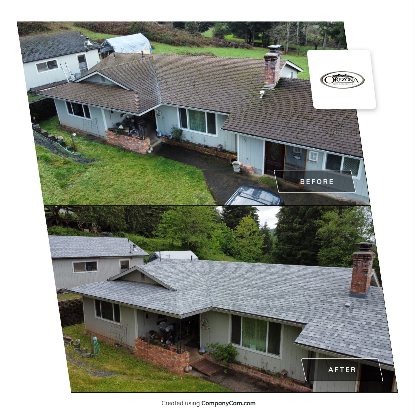 Residential Roofing Installation using IKO Dynasty (Color: Frostone Grey) by Orezona Building & Roofing Company, Inc.