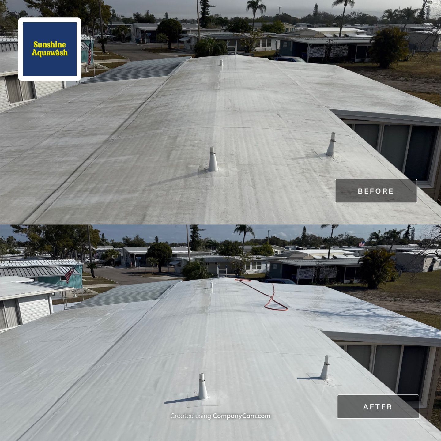 TPO Roof Cleaning & Mobile Home Soft Wash in Chulavista Landings – Ruskin, FL by Sunshine AquaWash